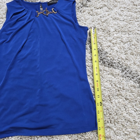 NWT Ivanka Trump Blue and Gold Accent Sleeveless Tank Top Size XS - Picture 6 of 7